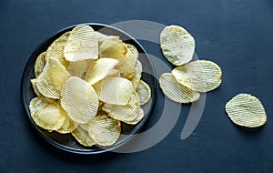 Potato chips in the bowl