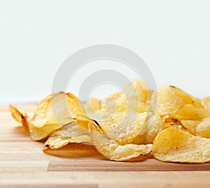 Potato chips close up