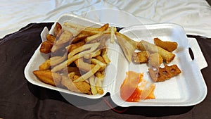 Potato chips, fries and nuggets