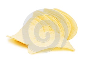 Potato chips isolated over white