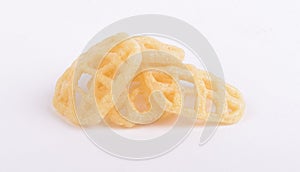 Potato chips isolated on white background