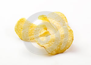 Potato chips isolated white background