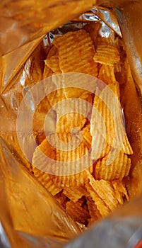 Potato chips in plastic bag party