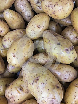 Potato close up in market