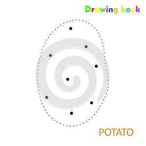 Potato coloring and drawing book vegetable design illustration