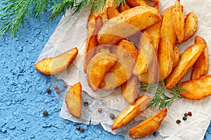 Potato country style with greens and spices