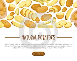 Potato Design with Raw Root Vegetable with Peel Vector Template