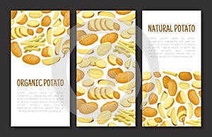 Potato Design with Raw Root Vegetable with Peel Vector Template