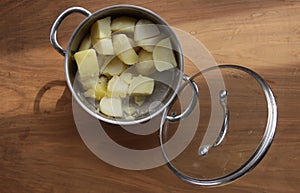 Potato dishes and a lid