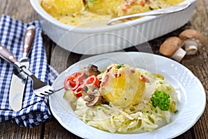 Potato dumpling gratin