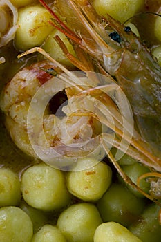 Potato gnocchi with Argentinian prawns