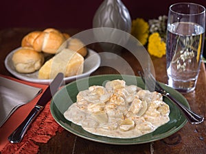 Potato gnocchi in creamy Alfredo sauce