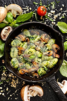 Potato gnocchi, delicious vegetarian dish