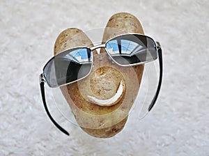 Potato Happy Face with Sunglasses