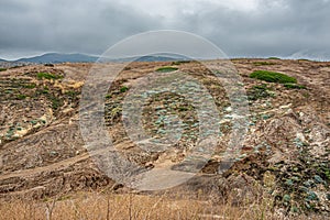 Potato Harbor trail over hills, Santa Cruz Island, CA, USA