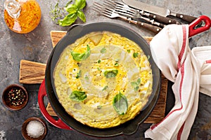 Potato and herbs fritatta