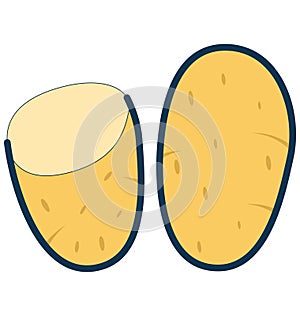 Potato Line Vector Isolated Icon customized and editable