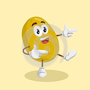 Potato mascot and background Hi pose