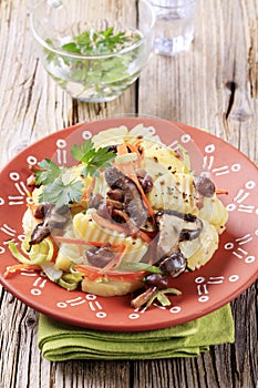 Potato and mushroom salad