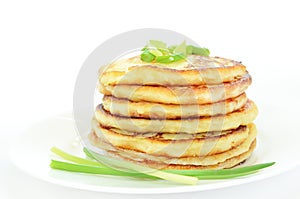 Potato pancakes with green onion