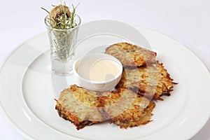 Potato pancakes with souce