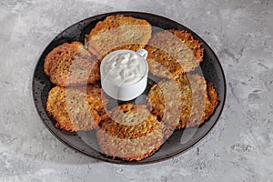 Potato Pancakes. Vegetable Jewish latkes. Draniki