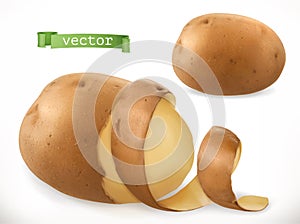 Potato peelings. Curl. 3d vector icon