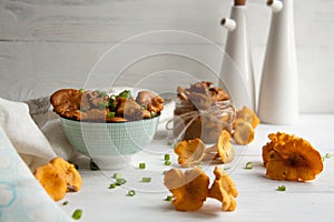 Potato with pickled mushrooms