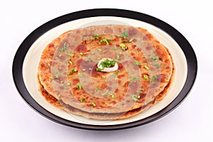 Potato and spices filled Aloo paratha