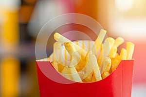 Potato stick fry or French fries high calories carbs fat and salt unhealthy American style popular fast food