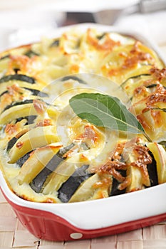Potato and zucchini gratin photo