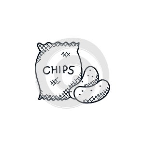 potatoe icon vector from food concept. Thin line illustration of potatoe editable stroke. potatoe linear sign for use on web and