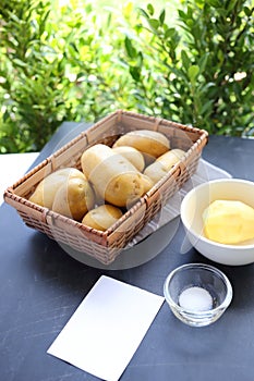 Potatoes in basket