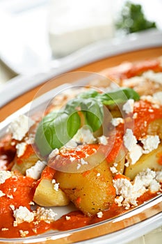 Potatoes with dressing