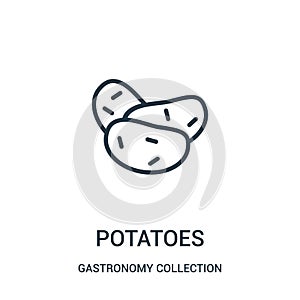 potatoes icon vector from gastronomy collection collection. Thin line potatoes outline icon vector illustration