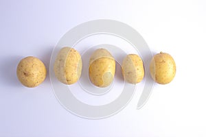 Potatoes isolated on a white background.