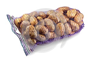 Potatoes in purple grid isolated