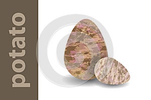 Potatoes simple on white background