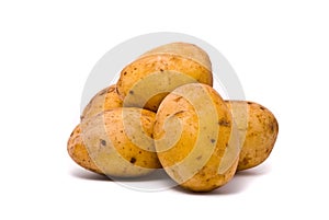 Potatoes on studio white