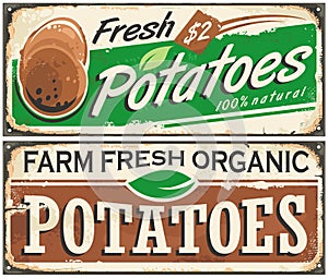Potatoes vintage tin signs
