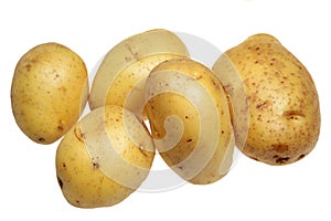 Potatoes on a white background