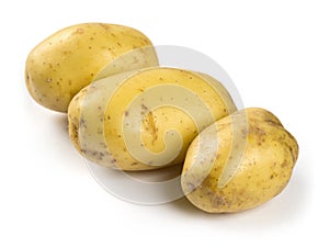 Potatoes on white background