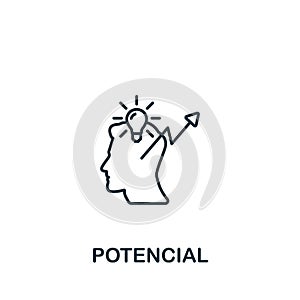 Potencial icon. Monochrome simple Business Training icon for templates, web design and infographics