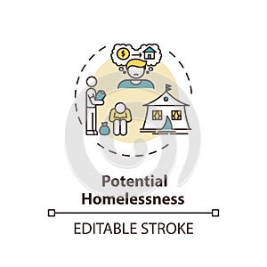 Potential homelessness concept icon
