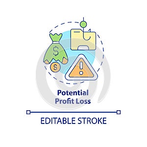 Potential profit loss concept icon