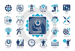 Potential solid icon set