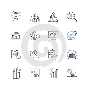 Potentiality line icons collection. Promise, Potential, Opportunity, Prospect, Capability, Aptitude, Capacity vector and