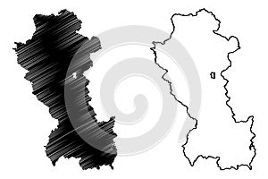 Potenza province Italy, Italian Republic, Basilicata or Lucania region map vector illustration, scribble sketch Province of