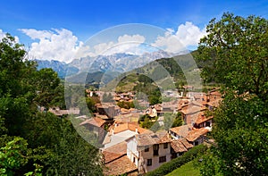 Potes in Cantabria skyline village Spain photo
