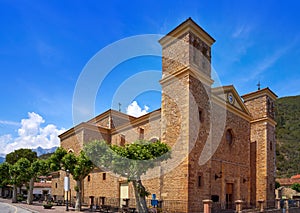 Potes new Saint Vicente church in Cantabria Spain photo